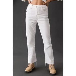MOTHER High-Rise Straight White Jeans